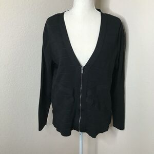 Lane Bryant‎ zip front black cardigan